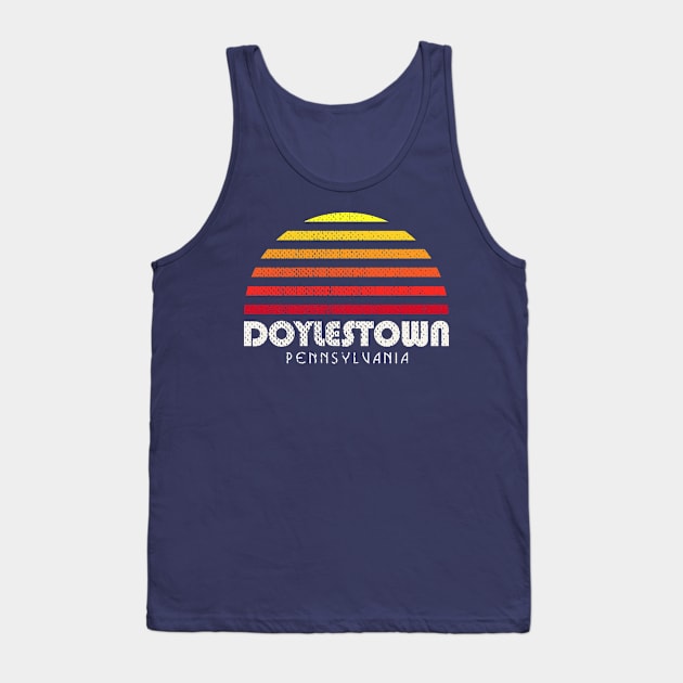 Doylestown PA Pennsylvania Retro Sunset Tank Top by PodDesignShop